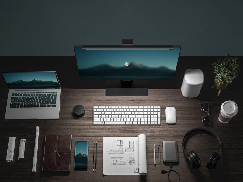 Svetelná lišta Mi Computer Monitor Light Bar jednoducho pripevníte priamo na vrch monitora.