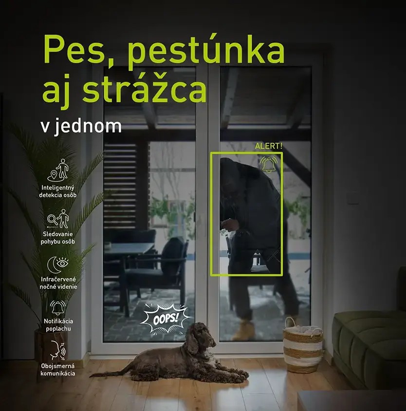 Kamera, str&aacute;žny pes i pest&uacute;nka