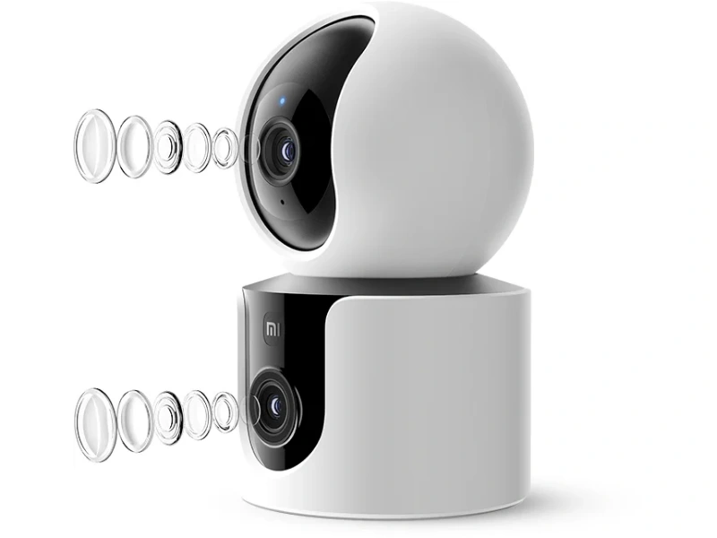 Dve kamery Xiaomi Smart Camera C300 Dual ponúka celkový obraz aj priblíženie na detail.