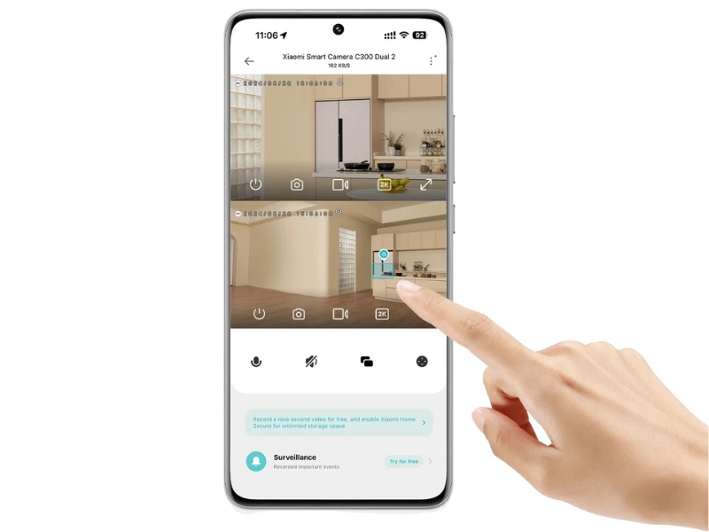 Kamera Xiaomi Smart Camera C300 Dual sa dokáže zamerať na každý detail.