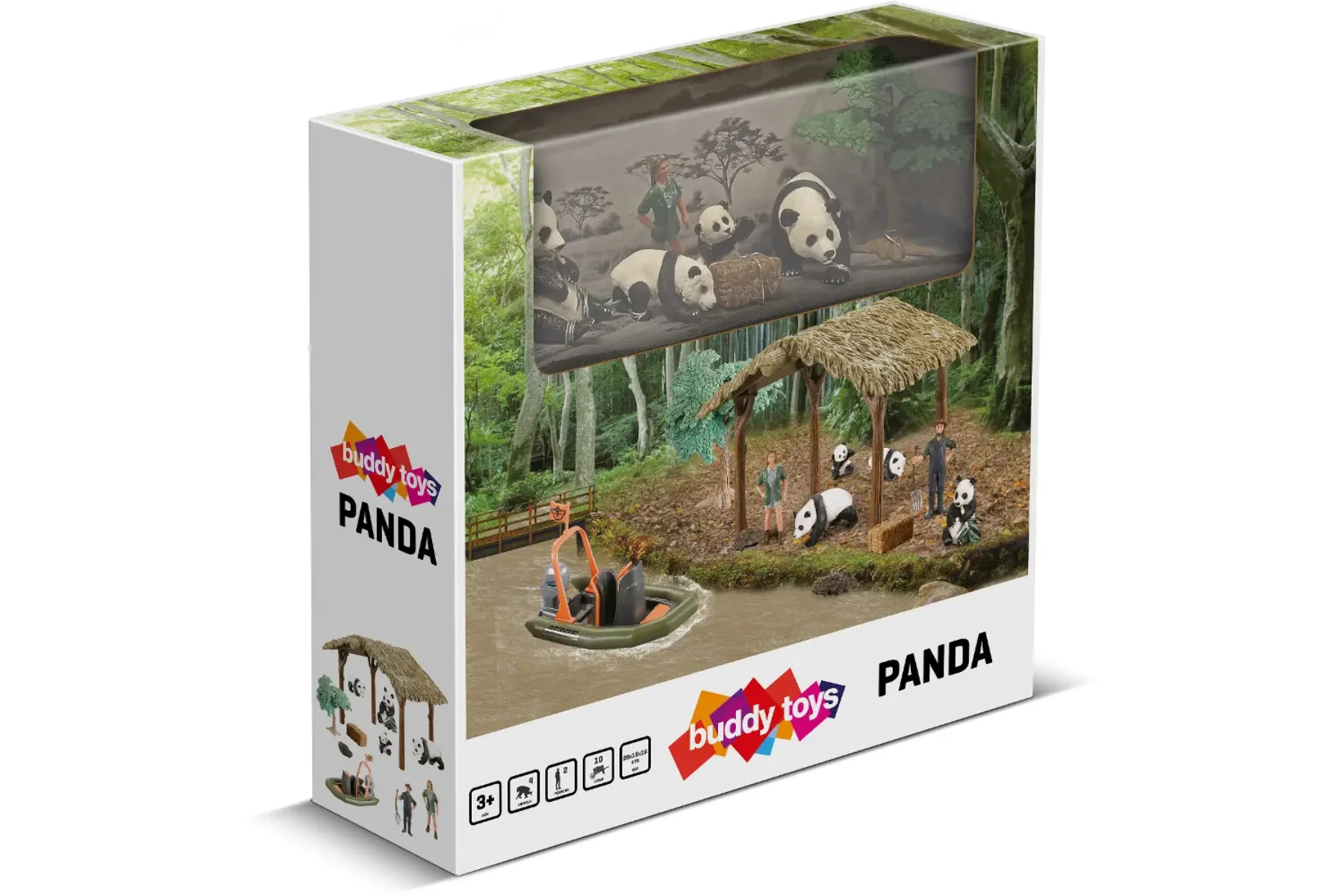 Prístrešok v lese rodinky pandy Buddy Toys BGA 1031 detailne spracovanie