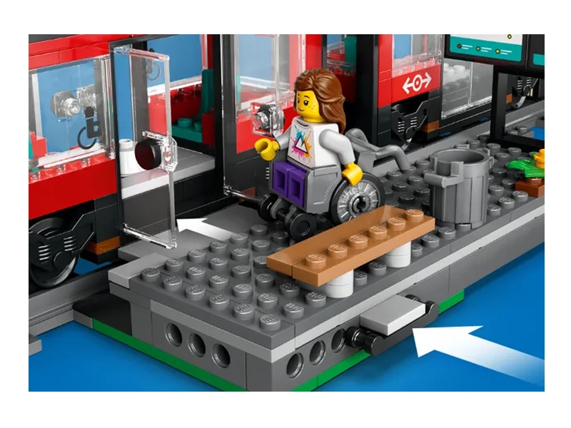 Stavebnica LEGO CITY 60423 Električka a zastávka v centre mesta.