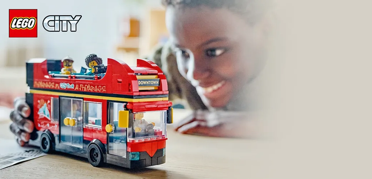 HERO LEGO CITY Červený dvojposchodový vyhliadkový autobus.