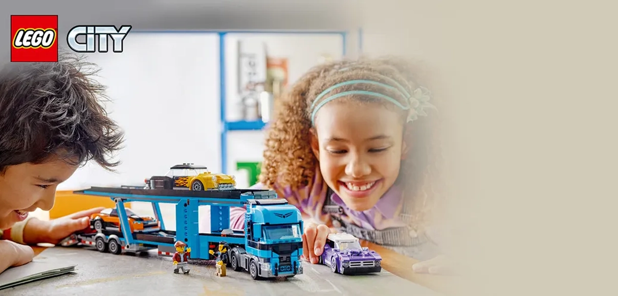 HERO LEGO CITY Kamión na prepravu áut so športiakmi.