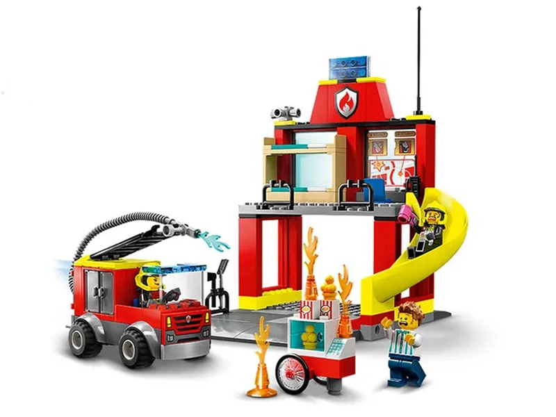 Lego City Hasičská stanica a auto hasičov 60375.