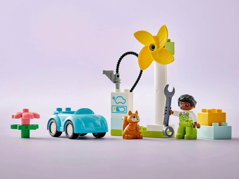 Lego Duplo Veterná turbína a elektromobil.