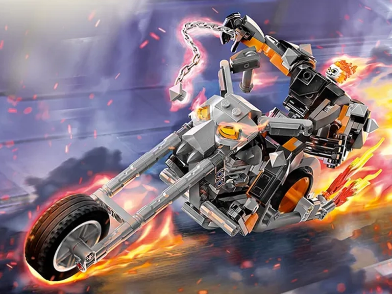 LEGO Marvel Robotický oblek a motorka Ghost Ridera.