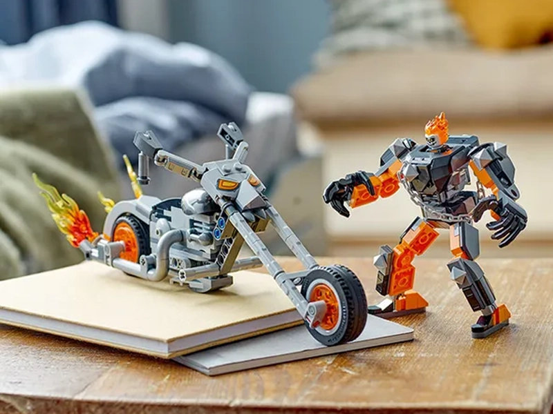 Stavebnica LEGO Marvel Robotický oblek a motorka Ghost Ridera.