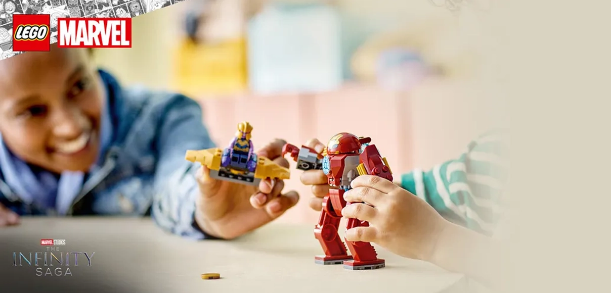 Hero Lego Marvel Iron Man Hulkbuster vs. Thanos.