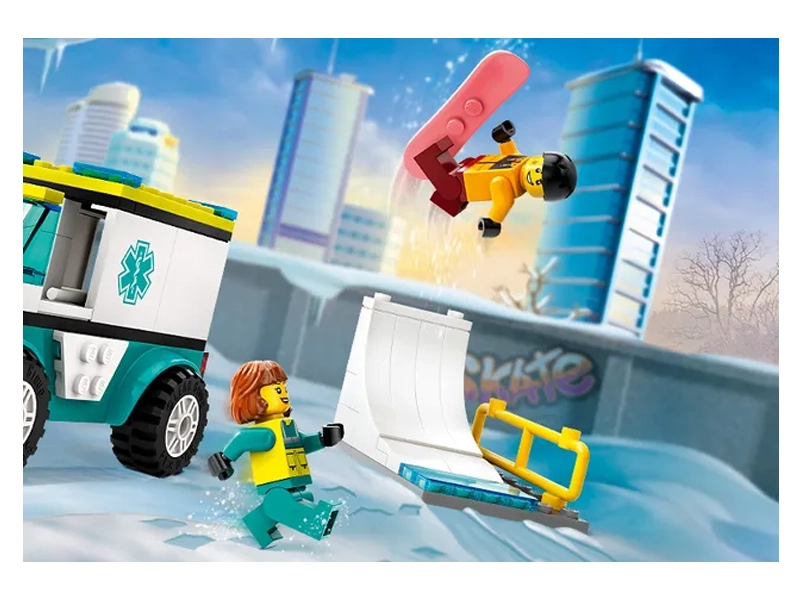 LEGO City 60403 Sanitka a snowbordista.