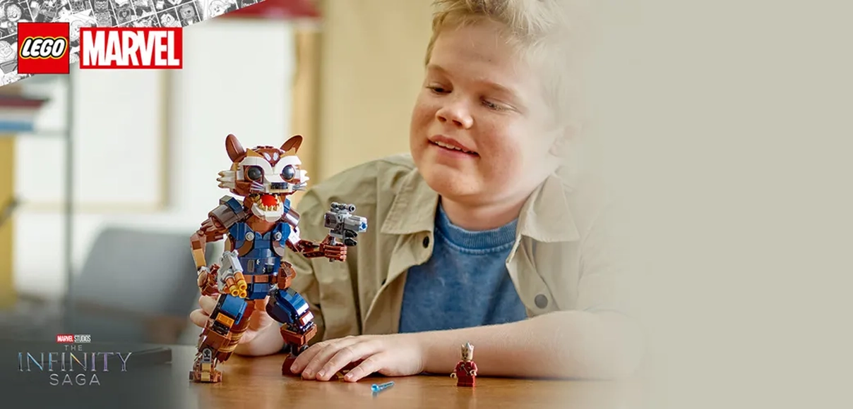 HERO LEGO Marvel Rocket a malý Groot.