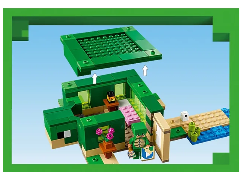 LEGO Minecraft 21254 Korytnačí domček na pláži.