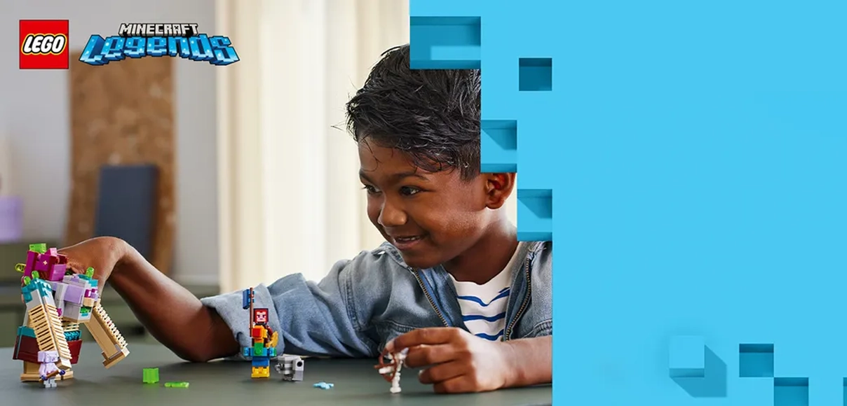 HERO LEGO Minecraft Legends Súboj s Hltačom.