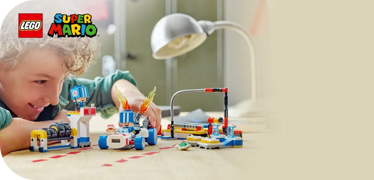 HERO LEGO 72035 Super Mario Mario Kart – Toad a jeho garáž.