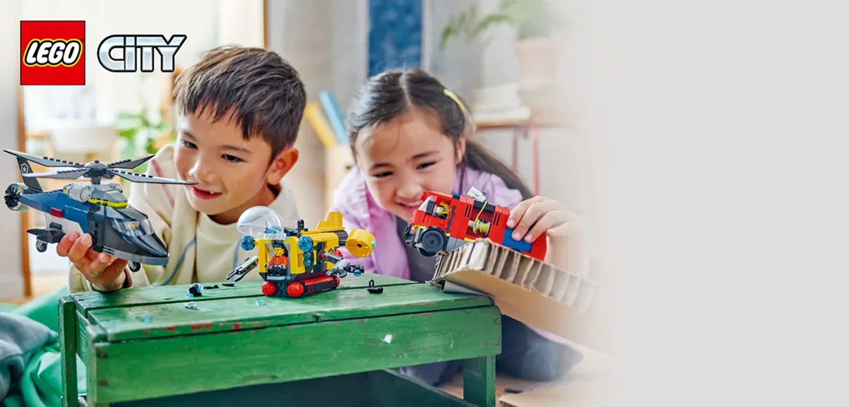 HERO LEGO® City 60462 Remix: Helikoptéra, hasičské auto a ponorka.