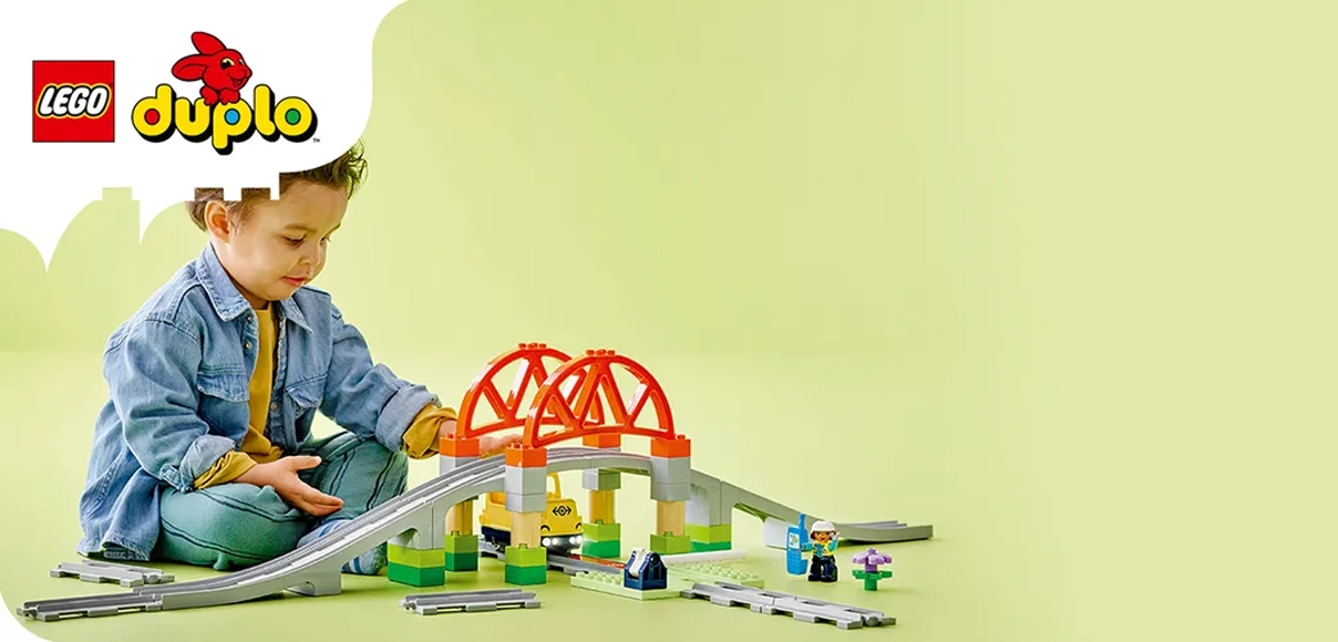 Hero LEGO® DUPLO® 10426 Železničný most a koľajnice – rozširujúca sada.