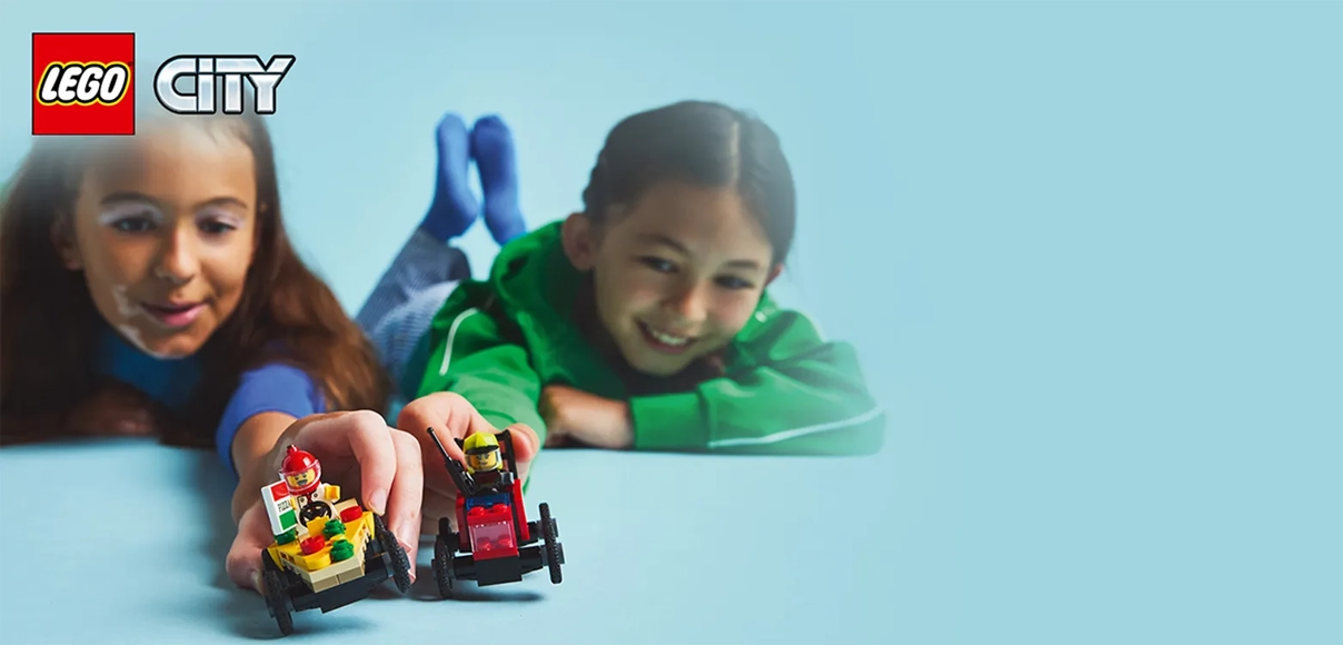 HERO LEGO® City 60458 Pretekársky balíček: Rozvoz pizzy vs. hasičské auto.