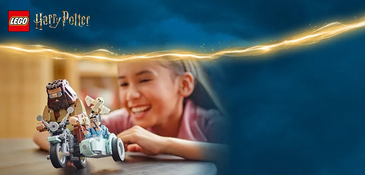 HERO LEGO HARRY POTTER 76443 Hagrid™ a Harry na motorke.