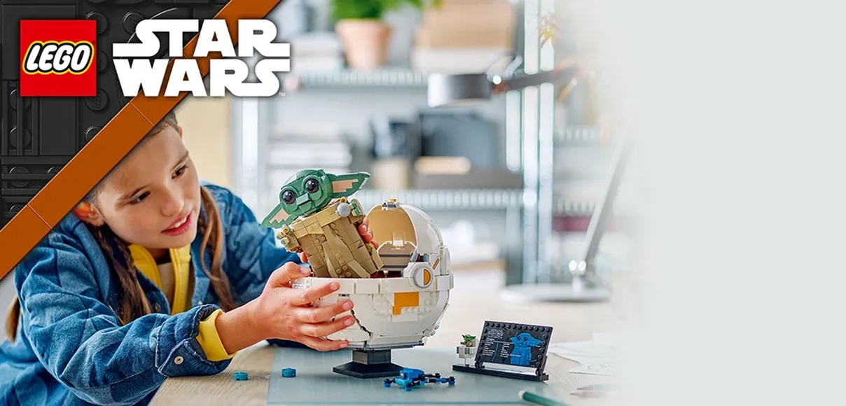 HERO LEGO STAR WARS 75403 Grogu™ vo vznášajúcom sa kočíku.