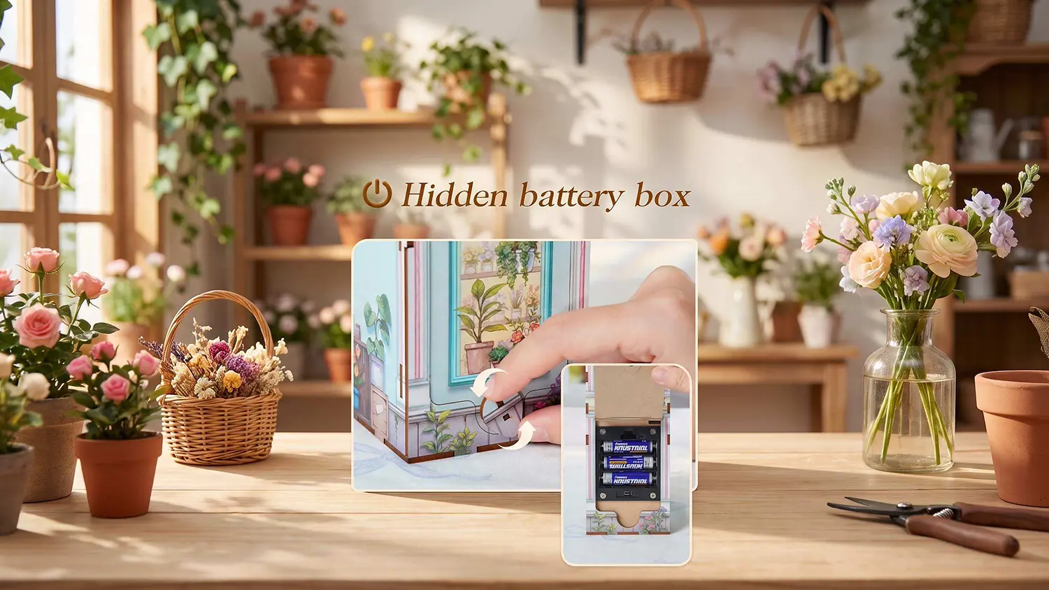Fotka detailu ruky otvárajúcej skrytý box na batérie
