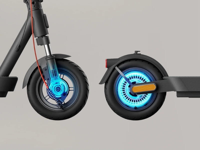 Vďaka kombinácii bubnovej brzdy vpredu a E-ABS vzadu sa brzdná dráha kolobežky Xiaomi Electric Scooter 5 výrazne skracuje.