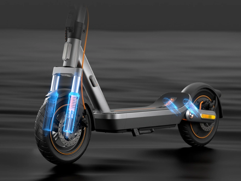 Elektrická kolobežka Xiaomi Electric Scooter 6 Max disponuje pokročilým odpružením, ktoré zaistí pohodlnú jazdu.