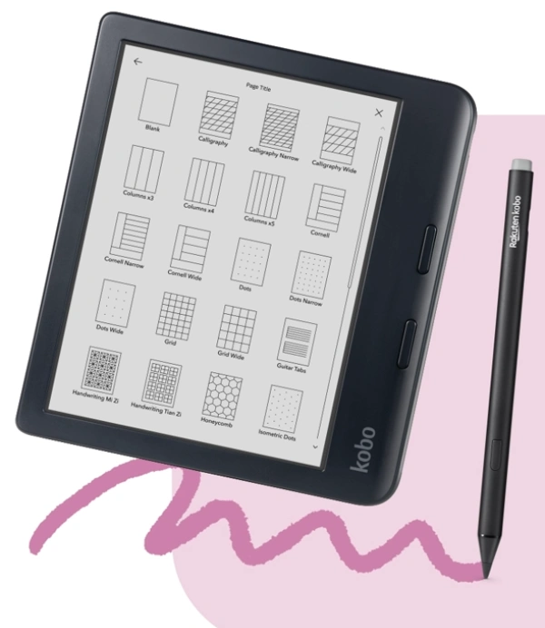 Čítačka kníh Rakuten Kobo Libra Colour White má integrované poznámkové bloky.