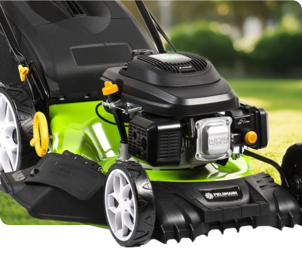 Benzínová kosačka Fieldmann FZR 5611-B s pojazdom silny motor