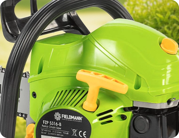 Benzínová reťazová píla Fieldmann FZP 56516-B startovanie