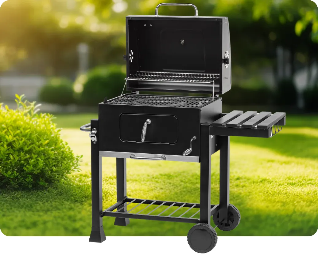 Vychutnajte si grilovanie vo veľkom vďaka štedrej ploche liatinového roštu grilu Fieldmanm FZG 1108.