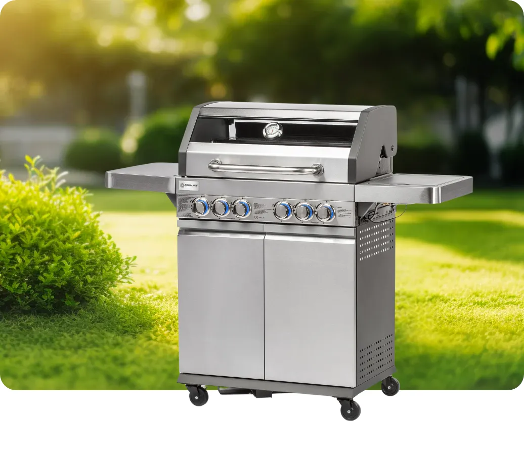 Vychutnajte si mimoriadne dlhú životnosť a mimoriadne atraktívny dizajn, ktorý plynovému grilu Fieldmann FZG 3025 prepožičiava nerezová oceľ.