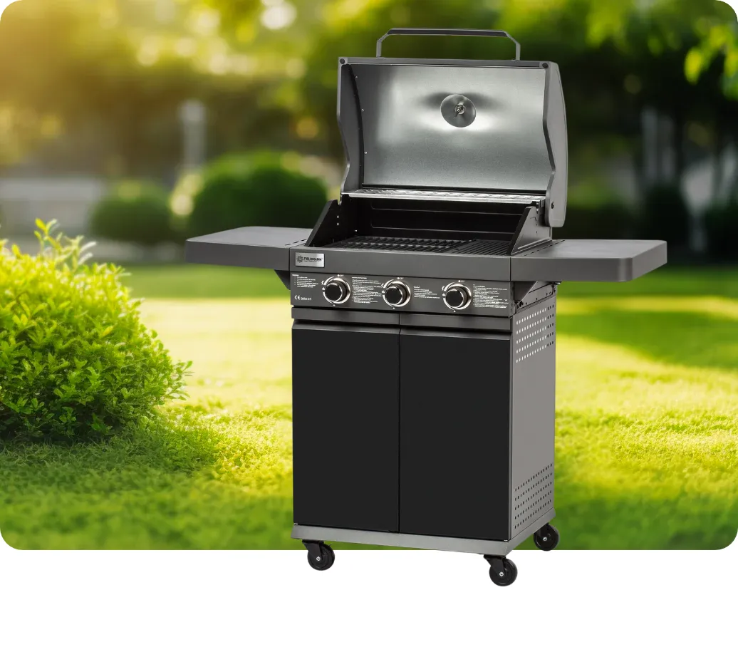 Vychutnajte si grilovanie vo veľkom vďaka štedrej ploche liatinového roštu grilu Fieldmanm FZG 3006.
