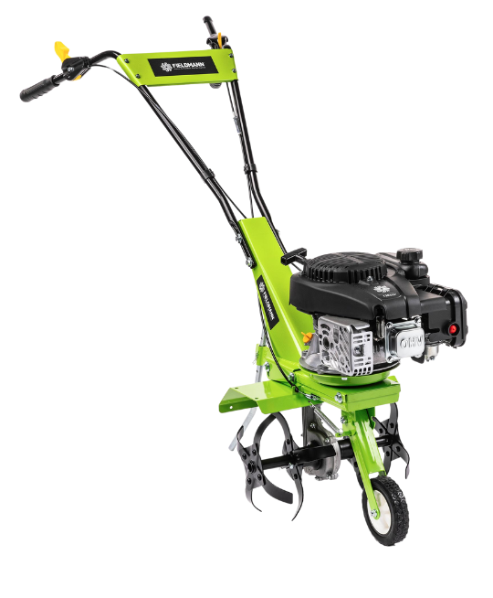 Kultivátor, motor LONCIN 139cc 2,4 kW, pracovný záber 59 cm, priemer nožov 26 cm, počet nožov 6, sklopné transportné koliesko, hmotnosť: 30 kg, obsah balenia kultivátor, inštalačný set, manuál Benzínový kultivátor Fieldmann FZK 6115-139BL, vám pomôže s prípravou vašej záhrady na sejbu.