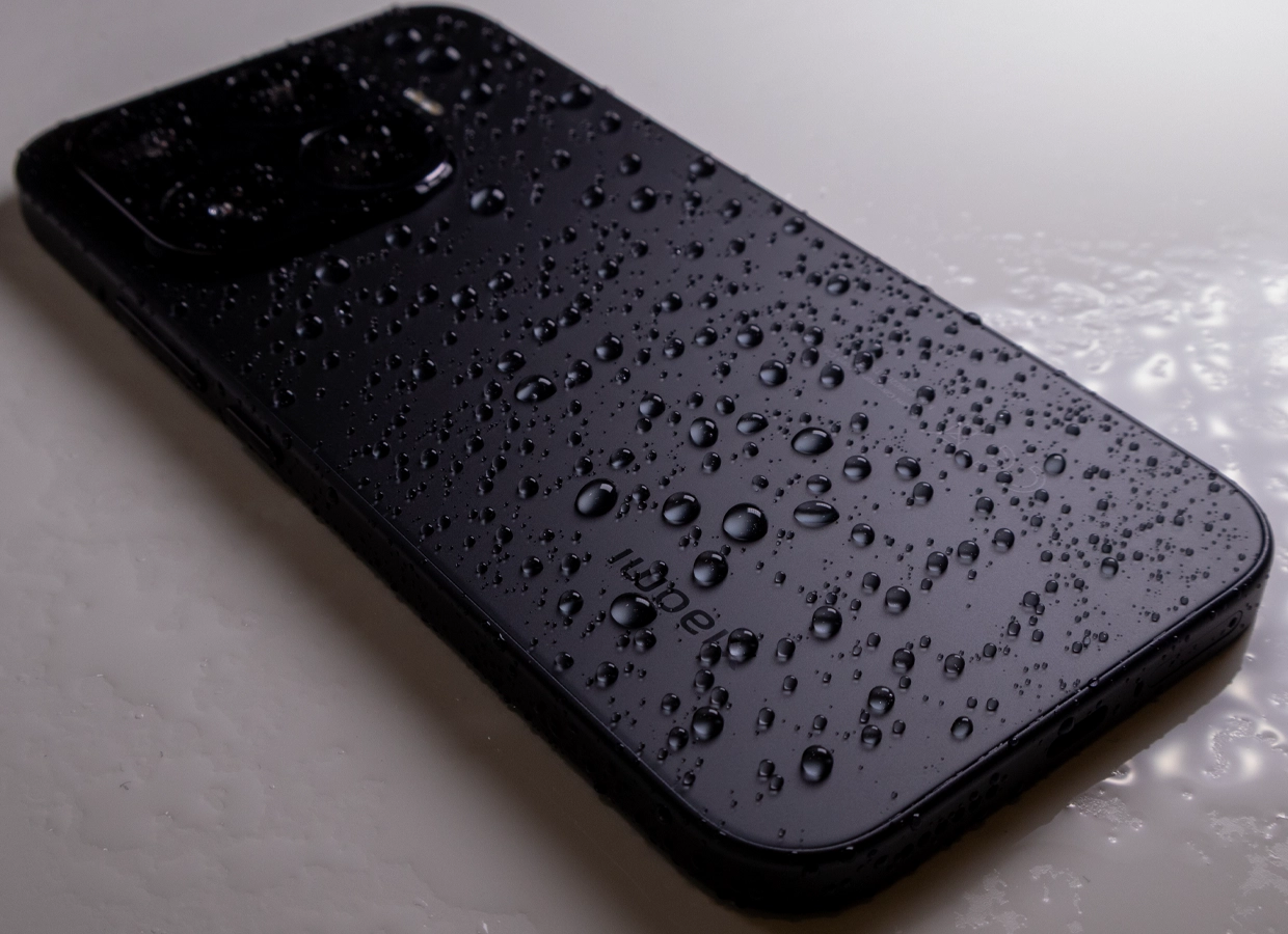 Xiaomi 17T s kvapkami vody na zadnej strane