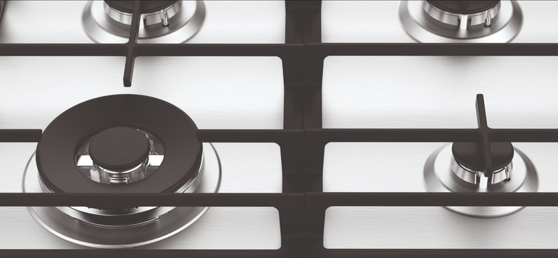 Liatinové mriežky po celej šírke Plynová varná doska Whirlpool